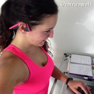 Trekz Titanium Pink Headphones while walking & working on my treadmill | Healthy, Fit & Barefoot!