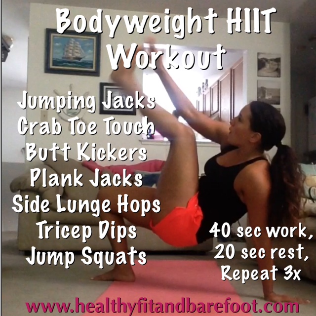 Bodyweight HIIT Workout | Healthy, Fit & Barefoot!